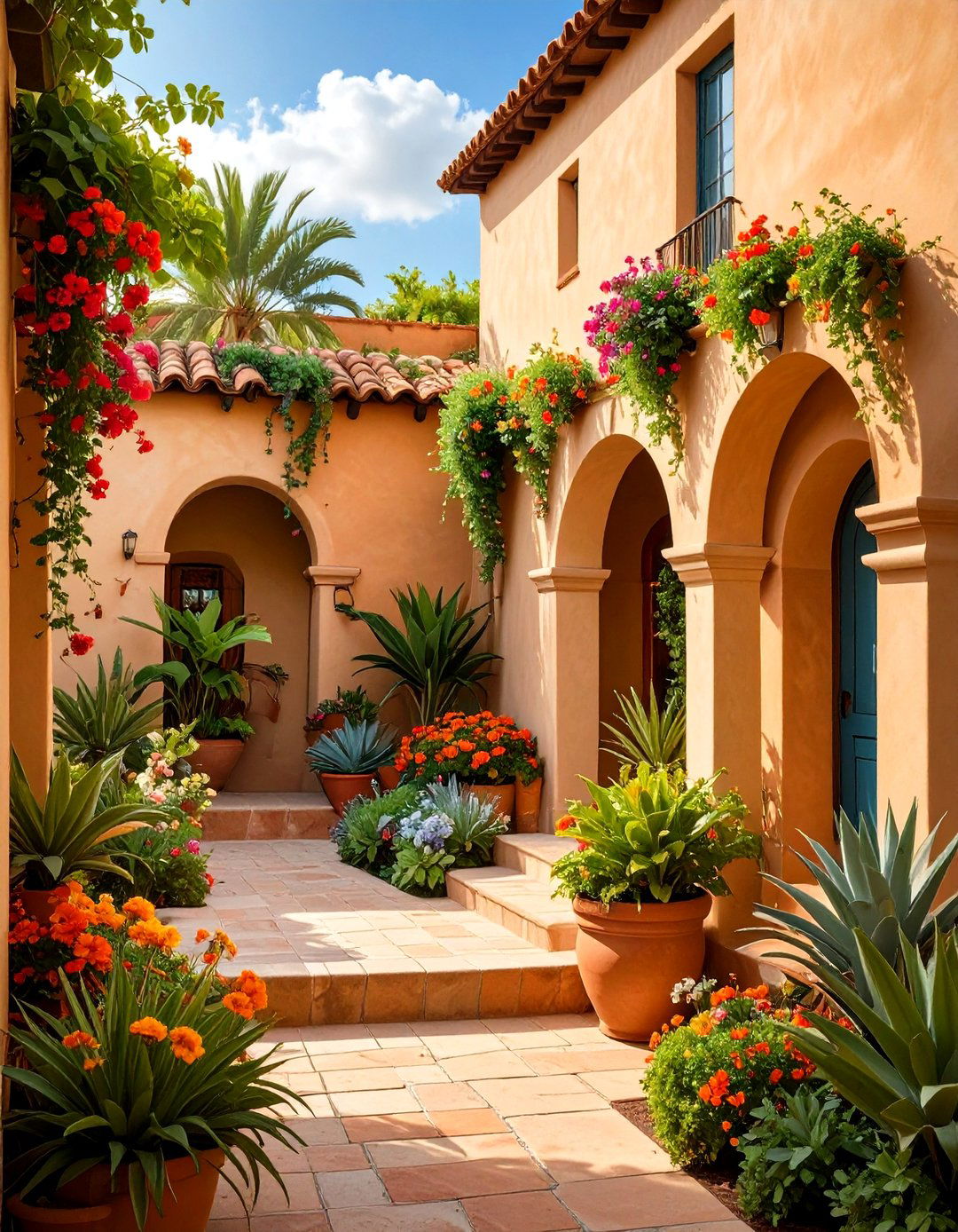 Stucco Walls with Warm Paint - 20 Spanish Style Bathroom Ideas