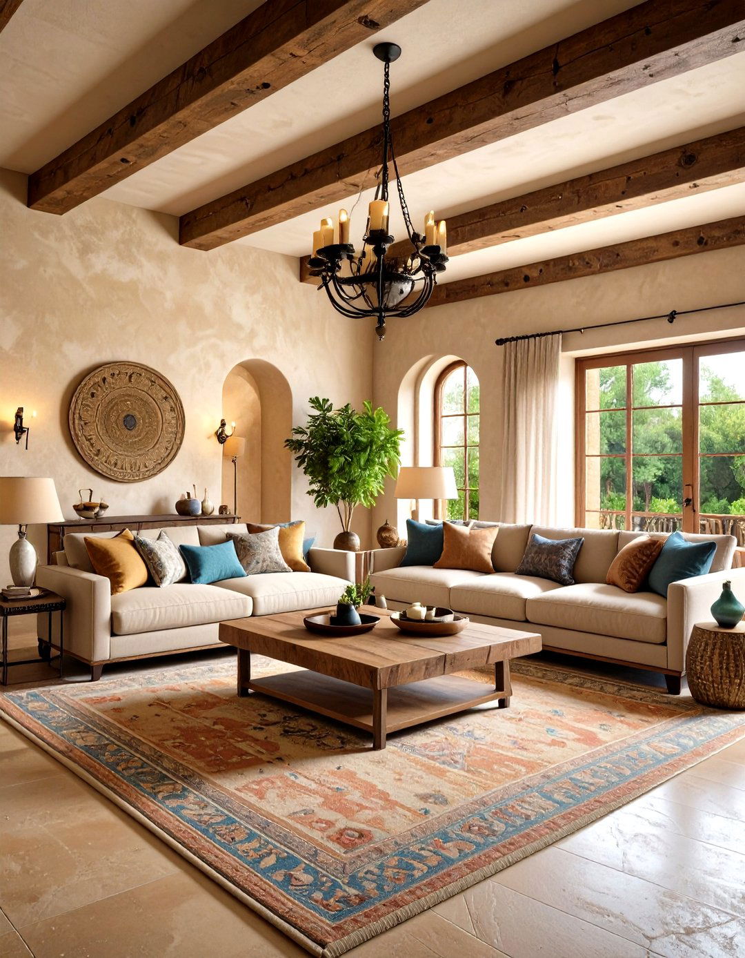 Stucco and Textured Plaster Walls - 20 Spanish Style Living Room Ideas