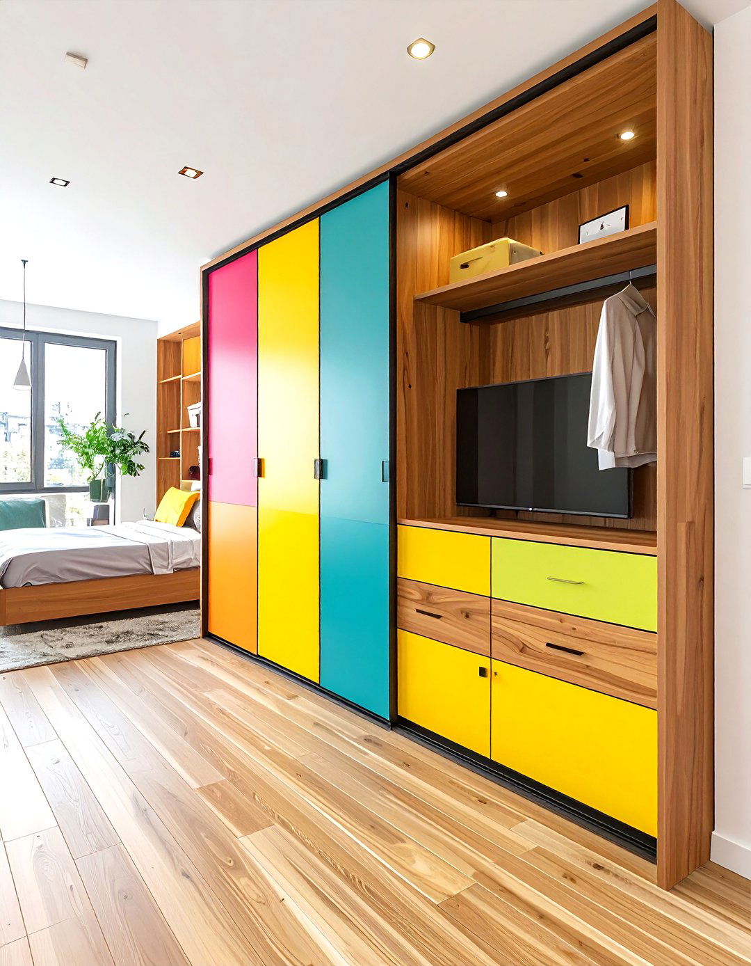 Studio Partition Wardrobe - 20 Built-in Wardrobe Ideas Around a Bed