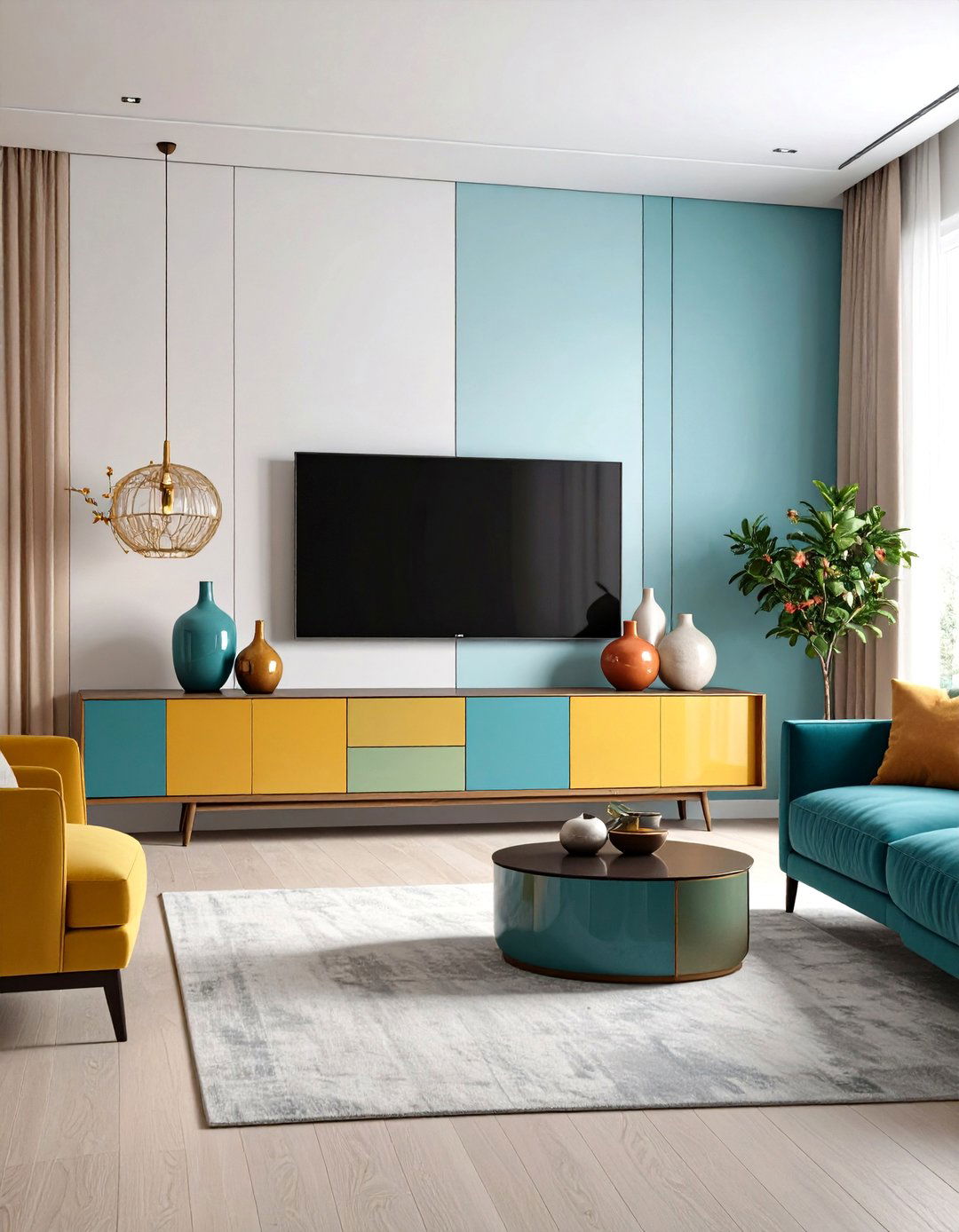 Style with Ceramic and Glass Vessels - 20 Tv Console Decor Ideas
