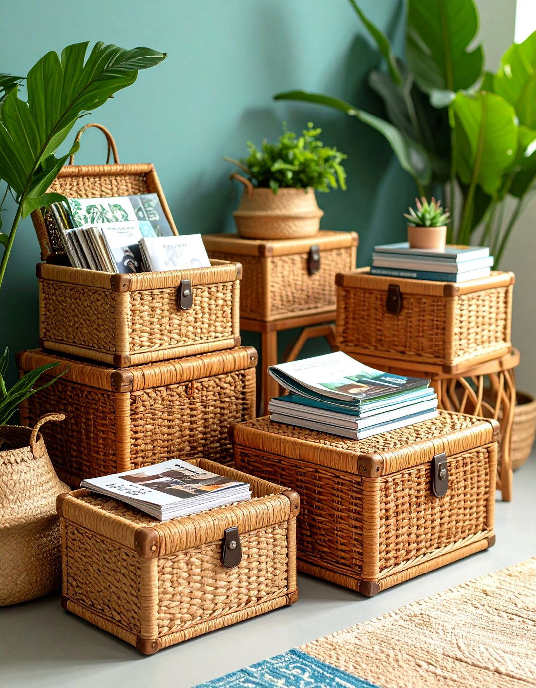 Stylish Storage Keeps the Boho Living Room Uncluttered - 20 Boho Living Room Ideas