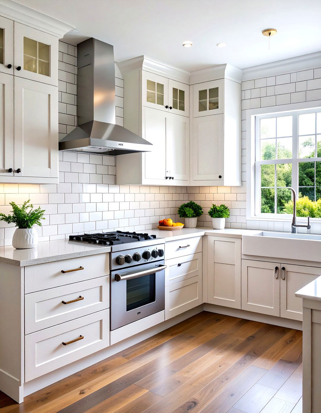 Subtle Gray Grout Sets Off Subway Tile - 20 Grey and White Kitchen Ideas