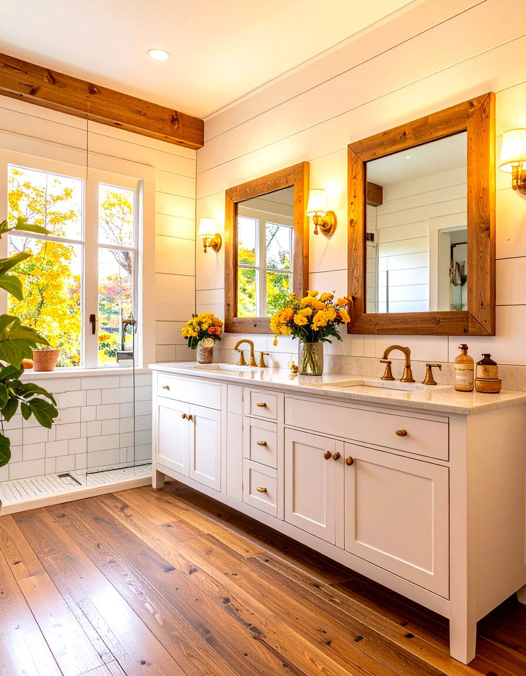 Subway Tile Classic Modern Farmhouse Bathroom - 20 Modern Farmhouse Bathroom Ideas