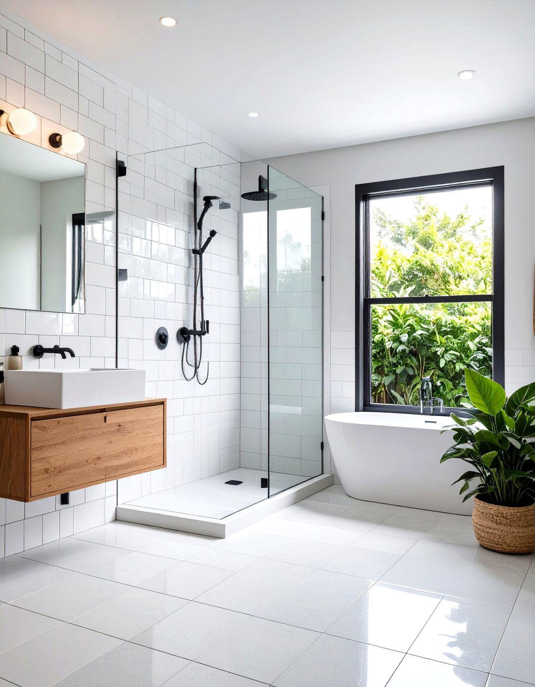 Subway Tile with Dark Grout - 20 Walk-in Shower Tile Ideas