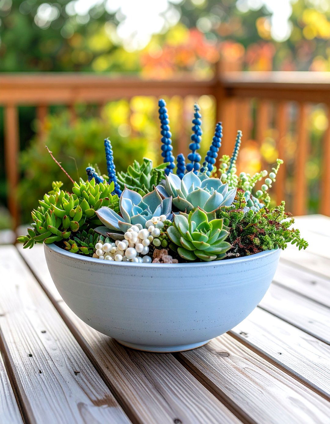 Succulent Centerpiece for Deck Tables - 20 Deck Decorating Ideas With Plant