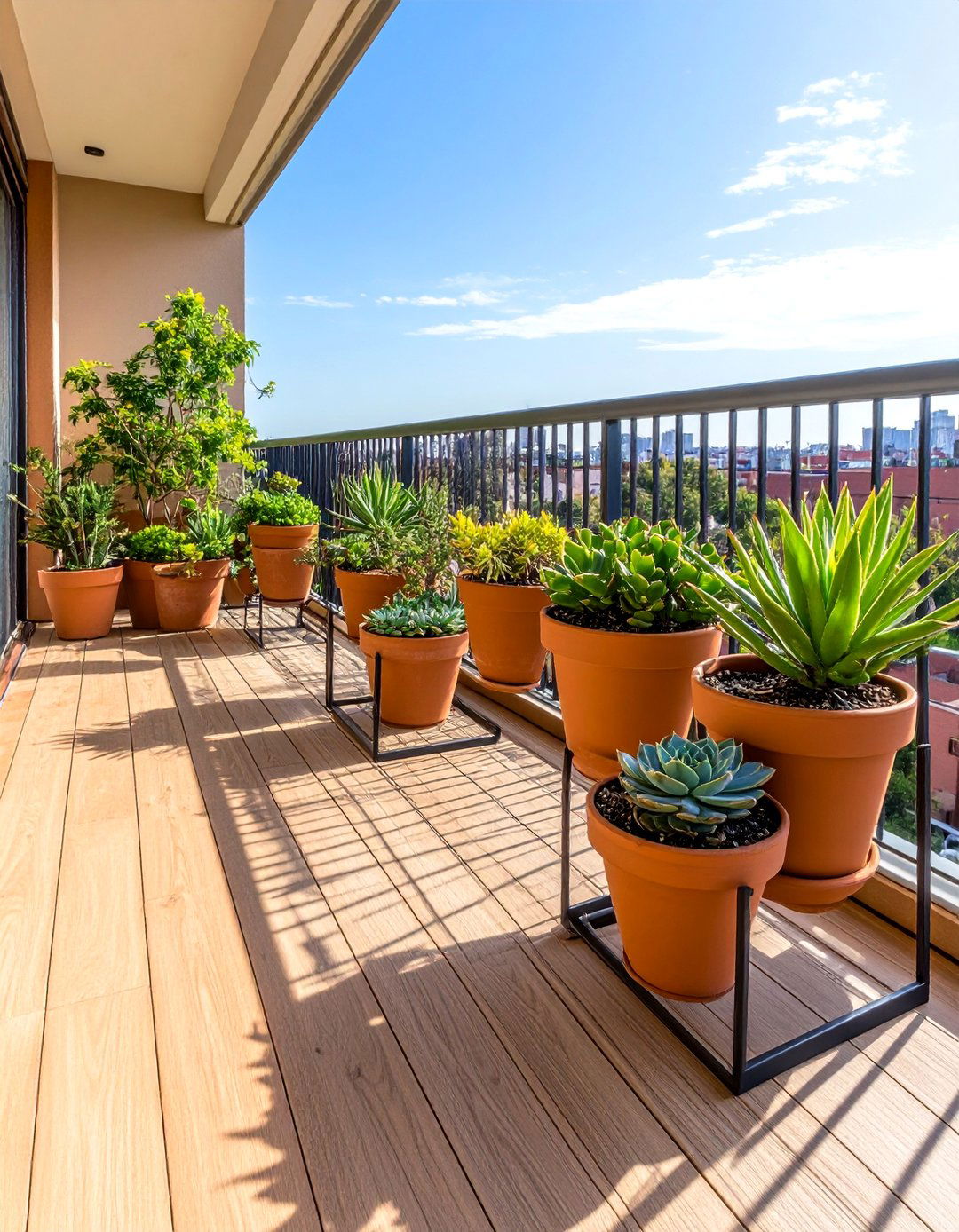 Succulent Container Gardens - 20 Balcony Deck Ideas