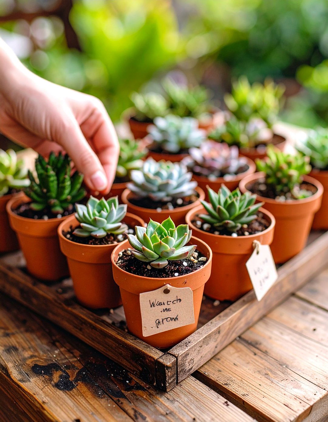 Succulent Favor Tray Graduation Centerpiece - 20 Graduation Centerpiece Ideas