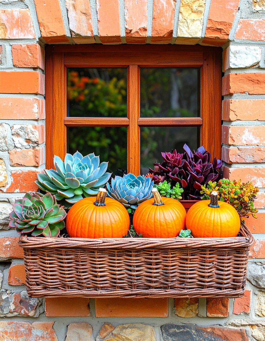 Succulent Focused Fall Window Box for Mild Climates - 20 Fall Window Box Ideas