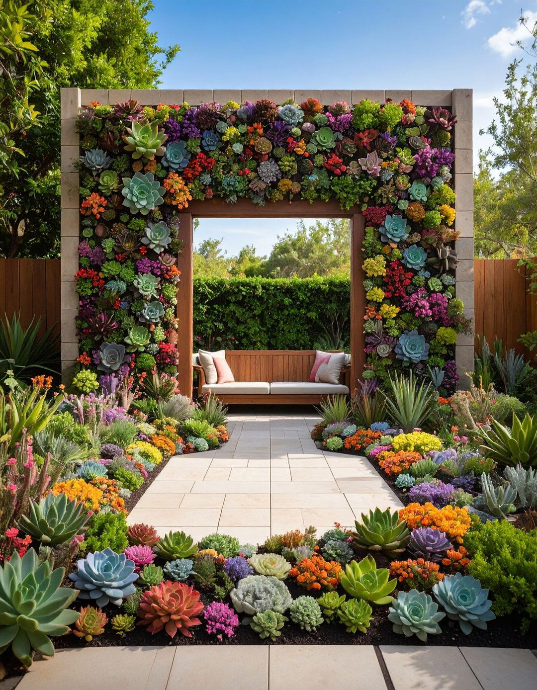 Succulent Frame Garden Wall - 20 Garden Wall Ideas