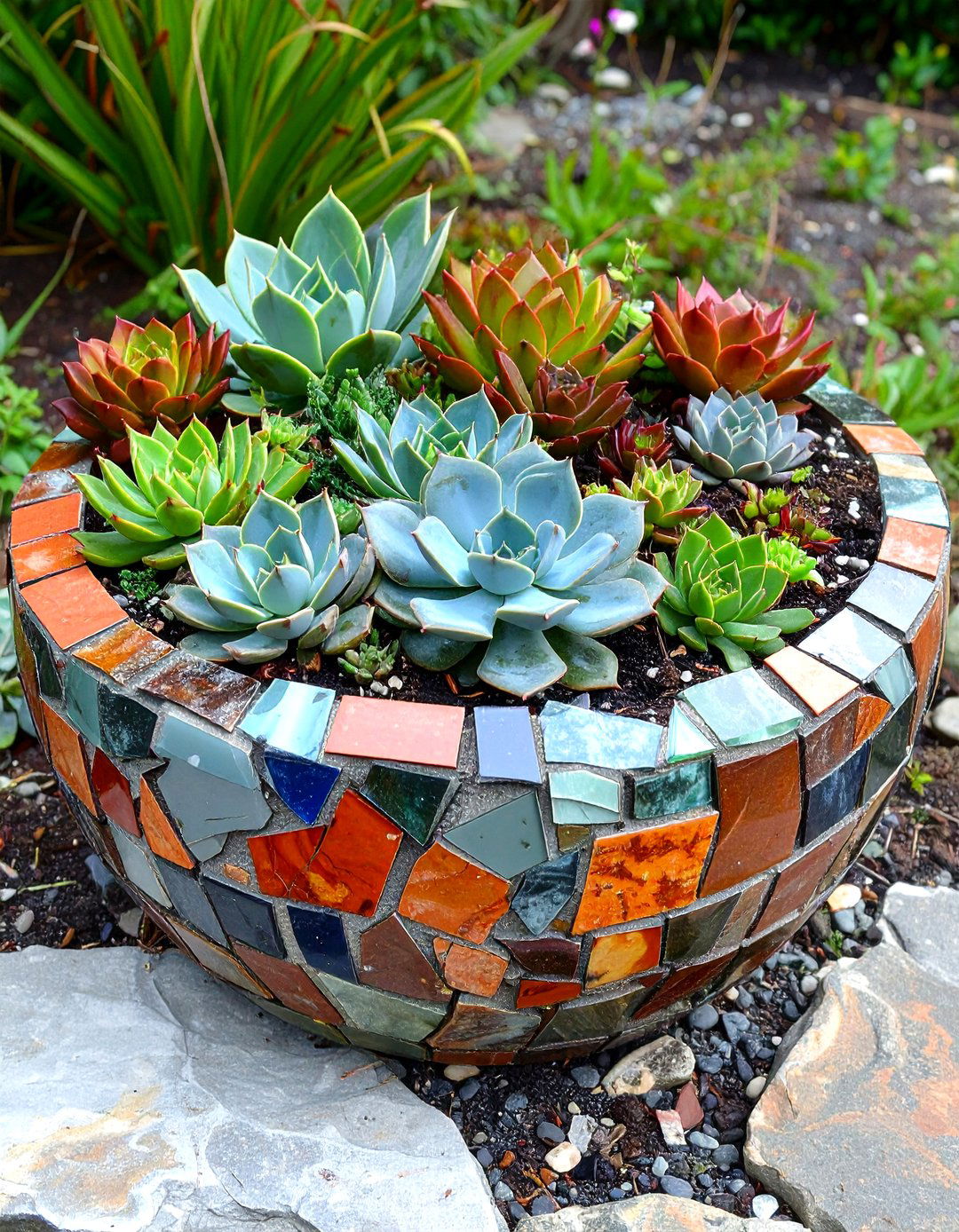 Succulent Mosaic Art - 20 Succulent Garden Ideas