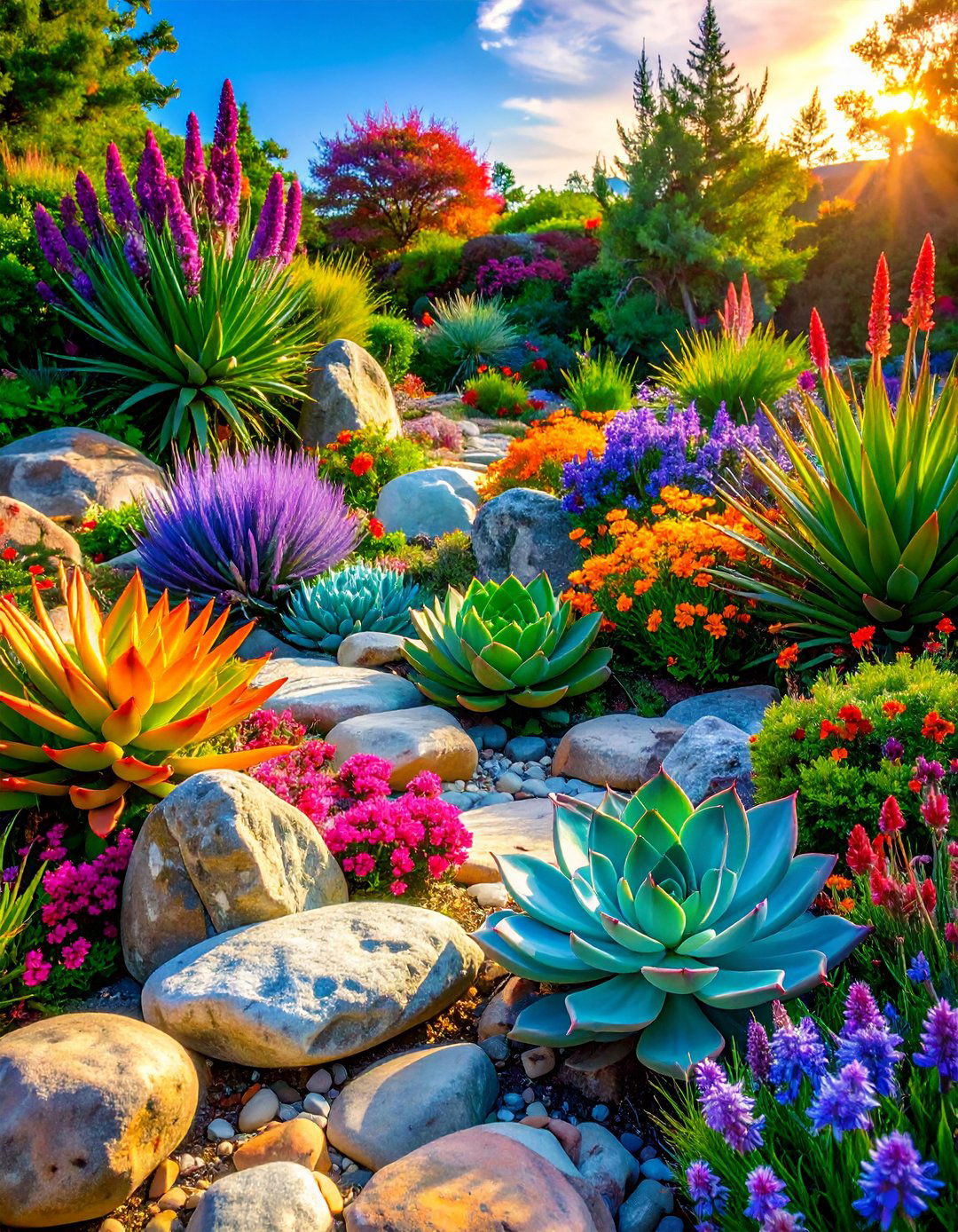 Succulent Rock Flower Garden Fusion - 20 Flower Garden Ideas