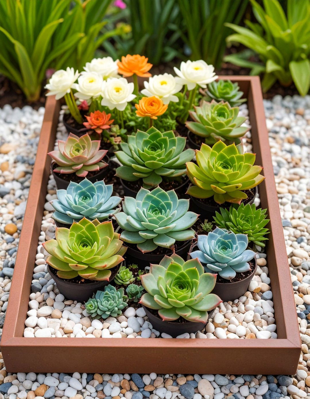 Succulent and Fresh Bloom Fusion Flower Centerpiece - 20 Flower Centerpiece Ideas
