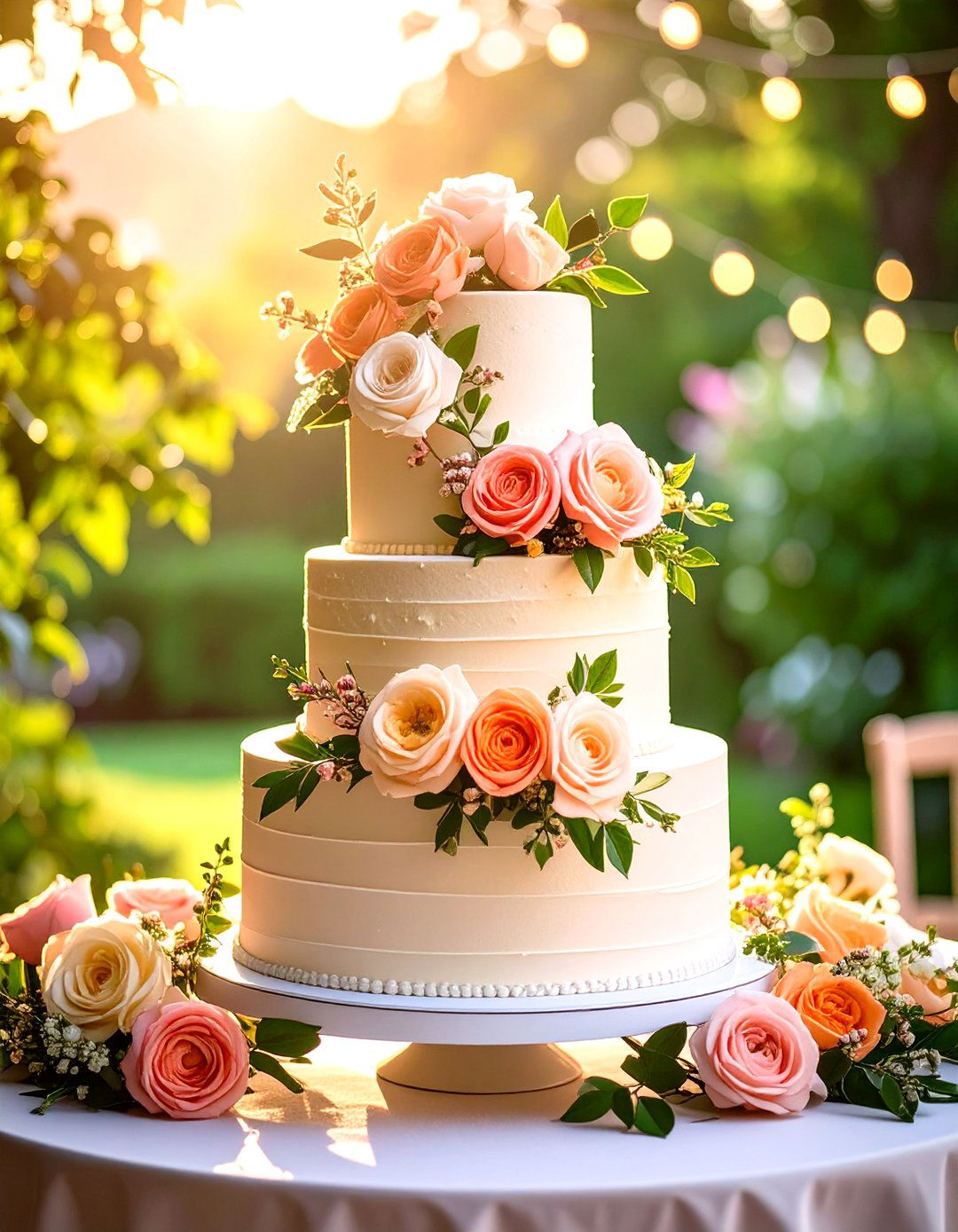 Sugar Flower Wedding Cake with Garden Romance - 20 Wedding Cake Ideas