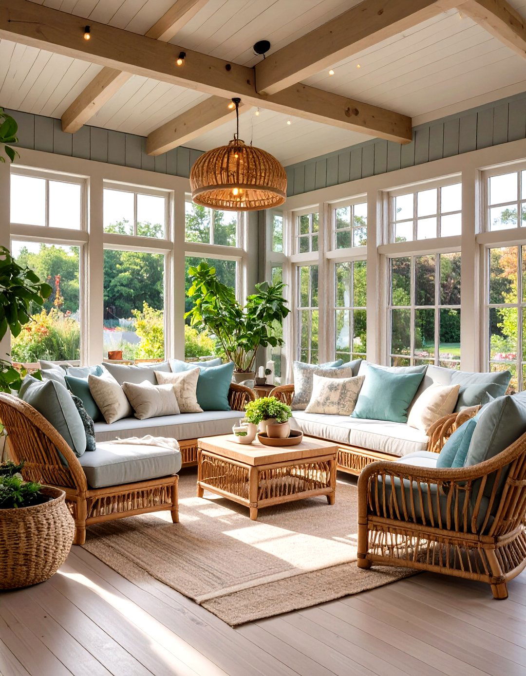 Sun Drenched Greige Sunroom Transition - 20 Greige Interior Design Ideas