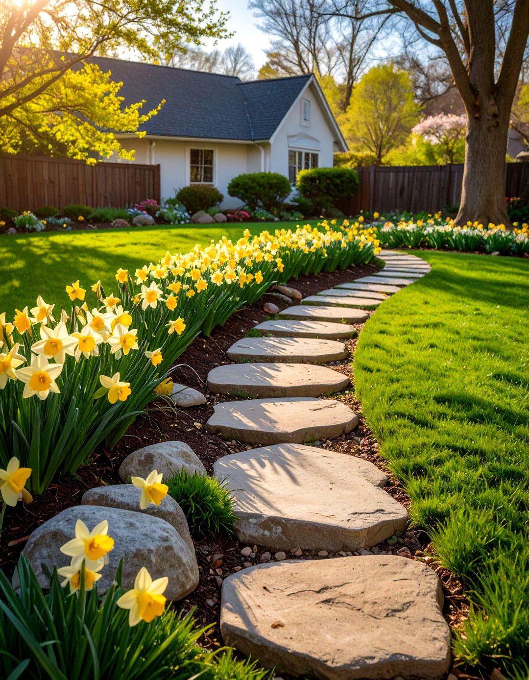 Sun Kissed Daffodil Drift - 20 Daffodil Garden Ideas