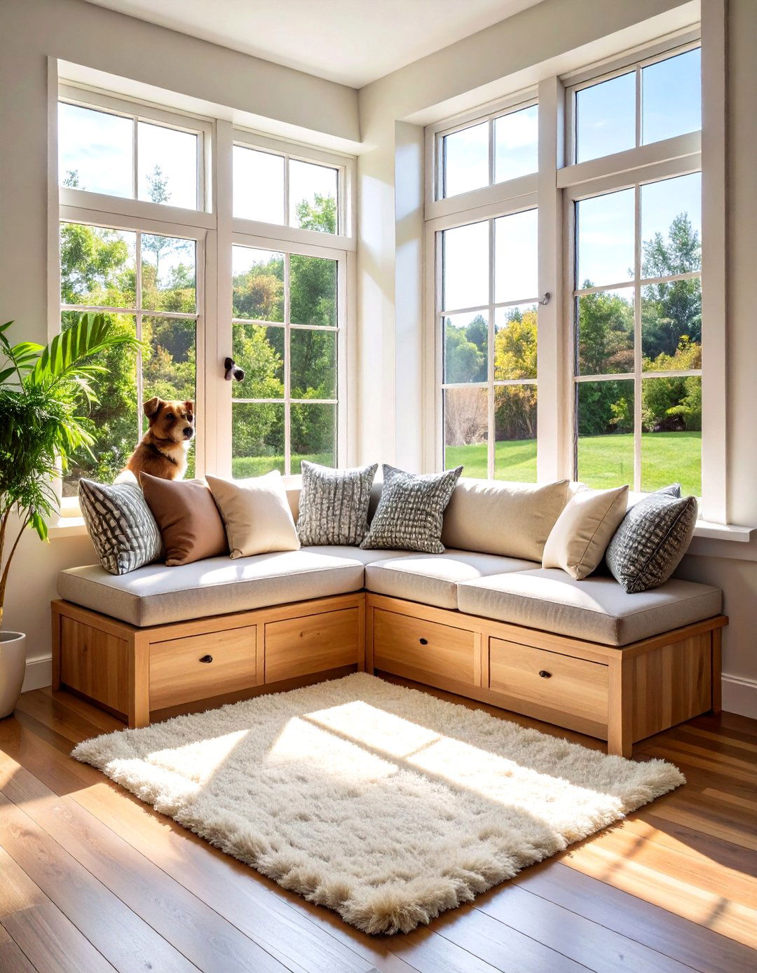 Sun Lit Dog Room Window Seat - 20 Dog Room Ideas