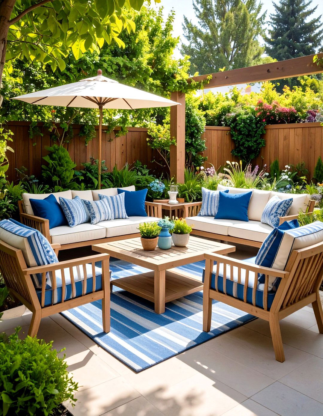 Sun Soaked Patio with Bistro Set - 20 Greek Garden Ideas
