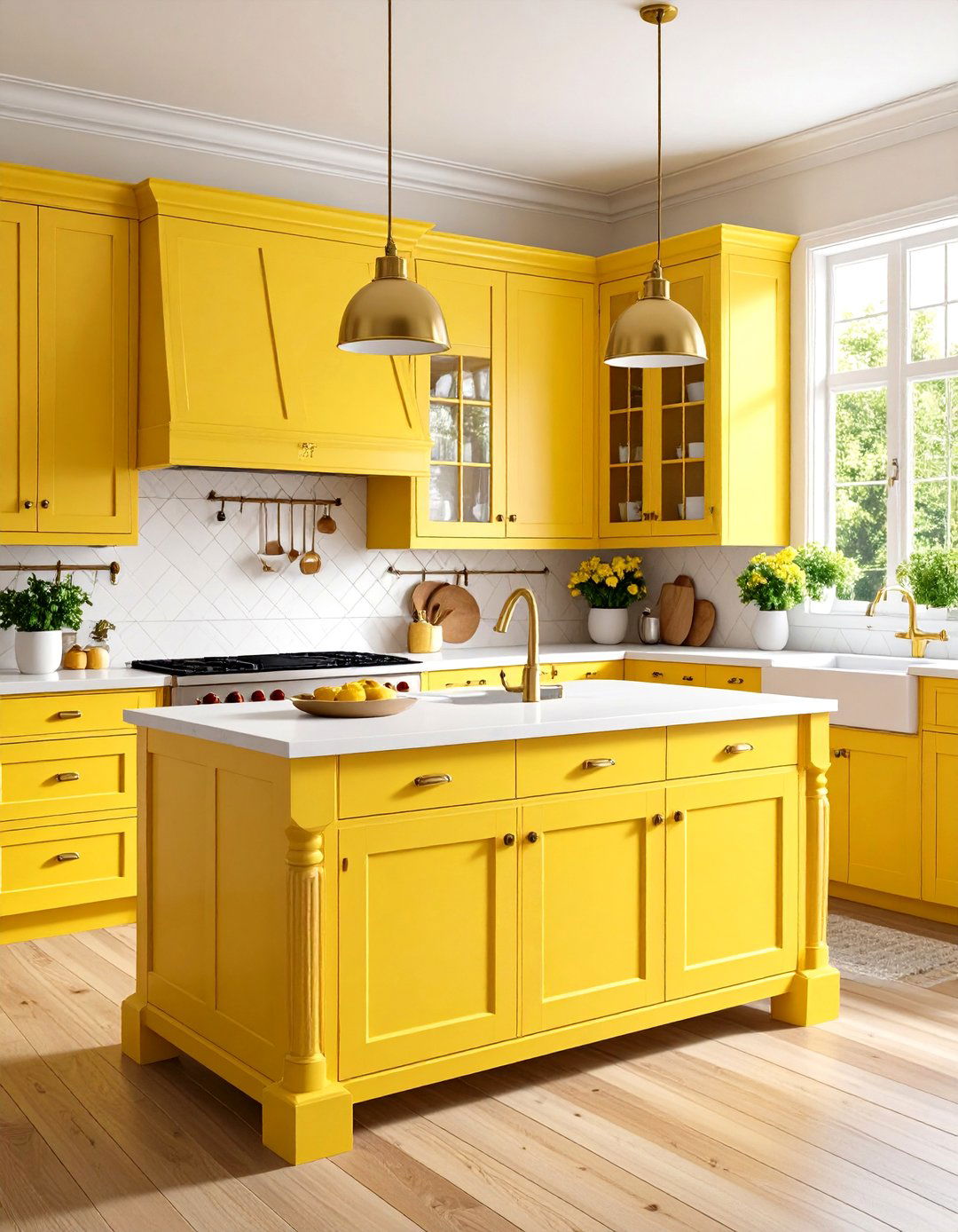 Sunburst Yellow Retro Kitchen - 20 Retro Kitchen Ideas