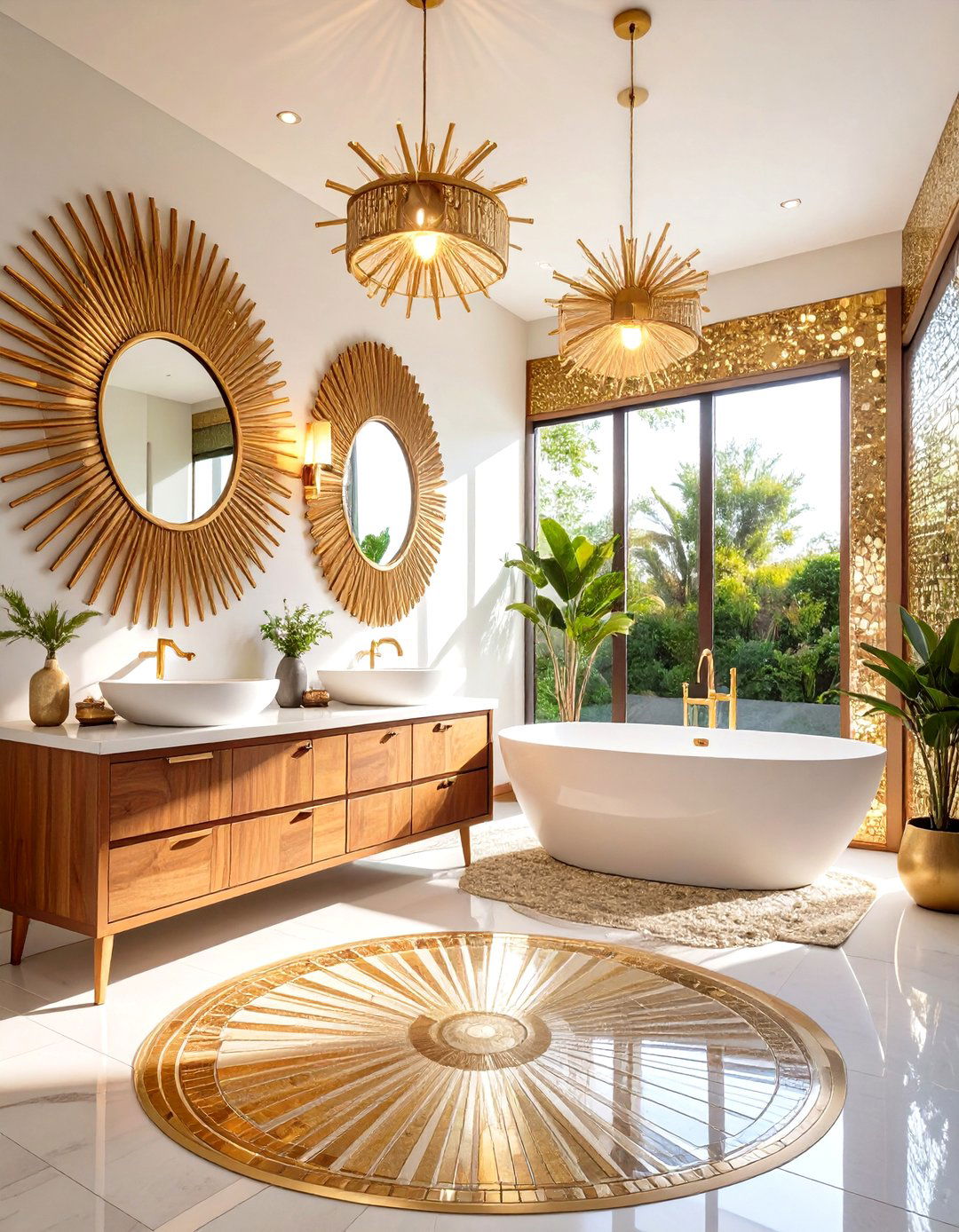 Sunburst and Starburst Mid Century Modern Bathroom - 20 Mid-century Modern Bathroom Ideas