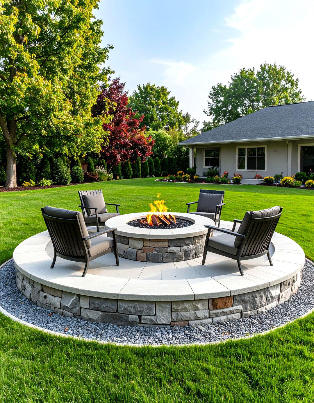 Sunken Flagstone Fire Pit for Intimate Evenings - 20 Flagstone Fire Pit Ideas