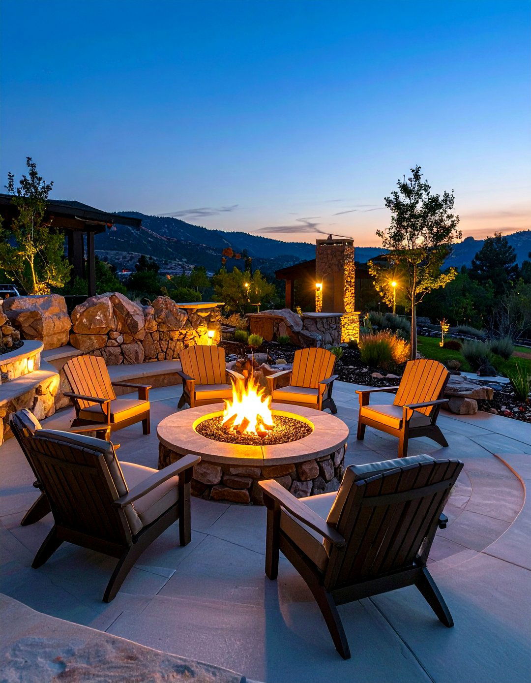 Sunken Pit with Natural Rock Amphitheater - 20 Sunken Fire Pit Ideas