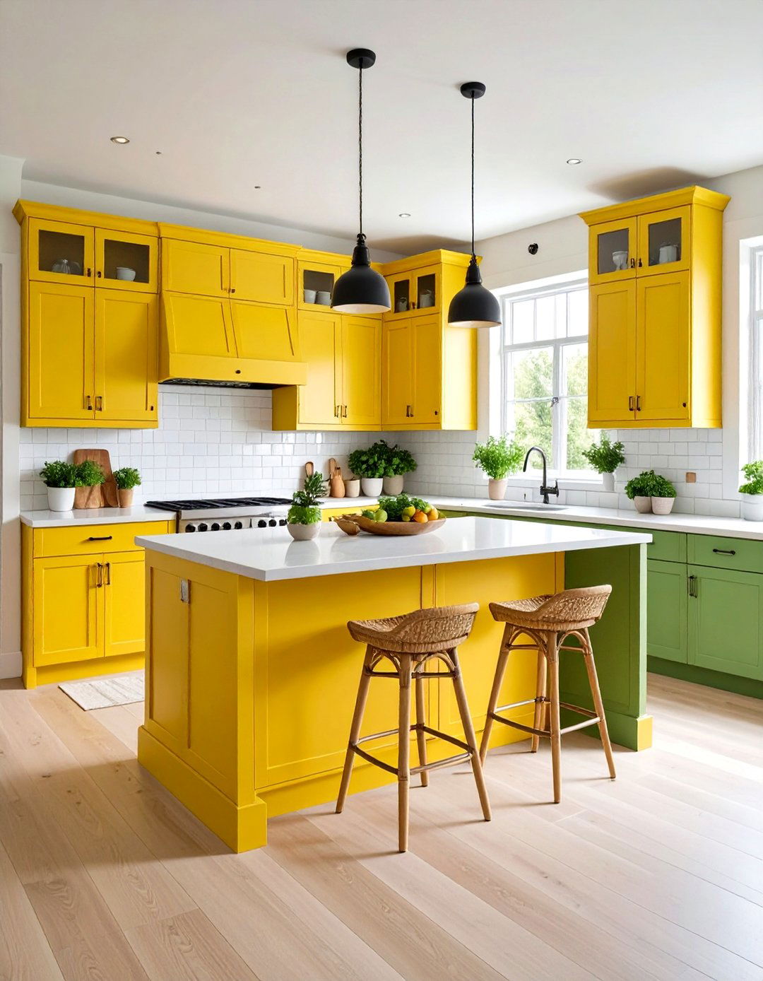 Sunlit Citrus Splash Kitchen - 20 Green and Yellow Kitchen Ideas