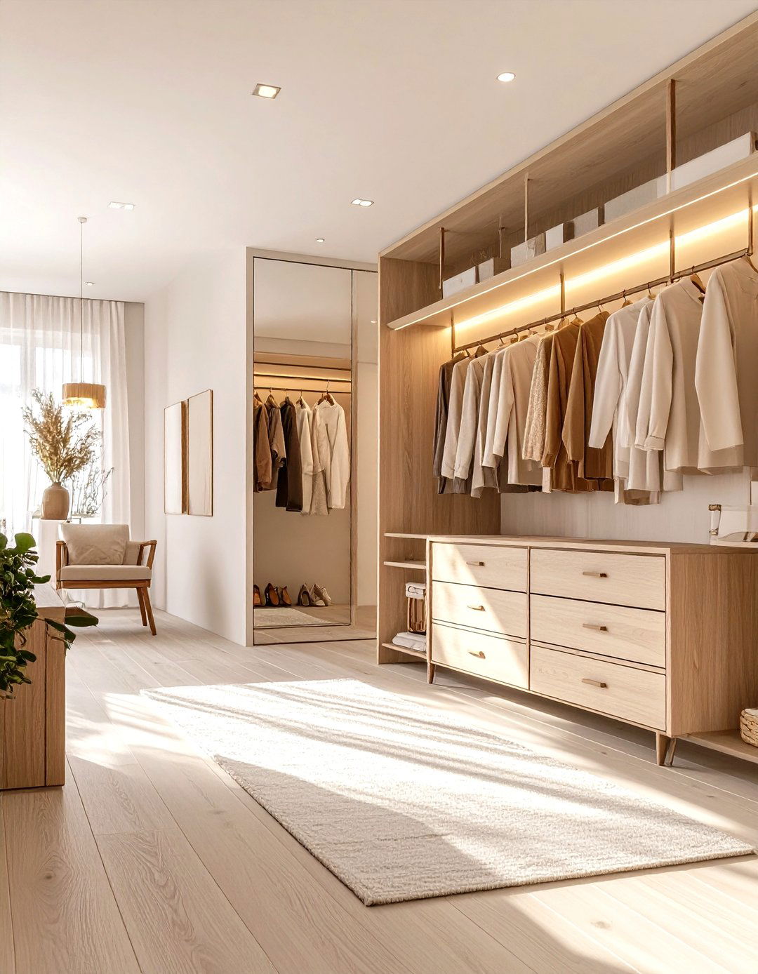 Sunlit Neutral Dressing Room Oasis - 20 Dressing Room Ideas