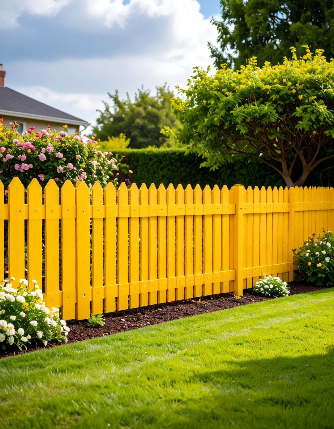 Sunny Yellow Garden Fence Colour - 20 Garden Fence Colour Ideas