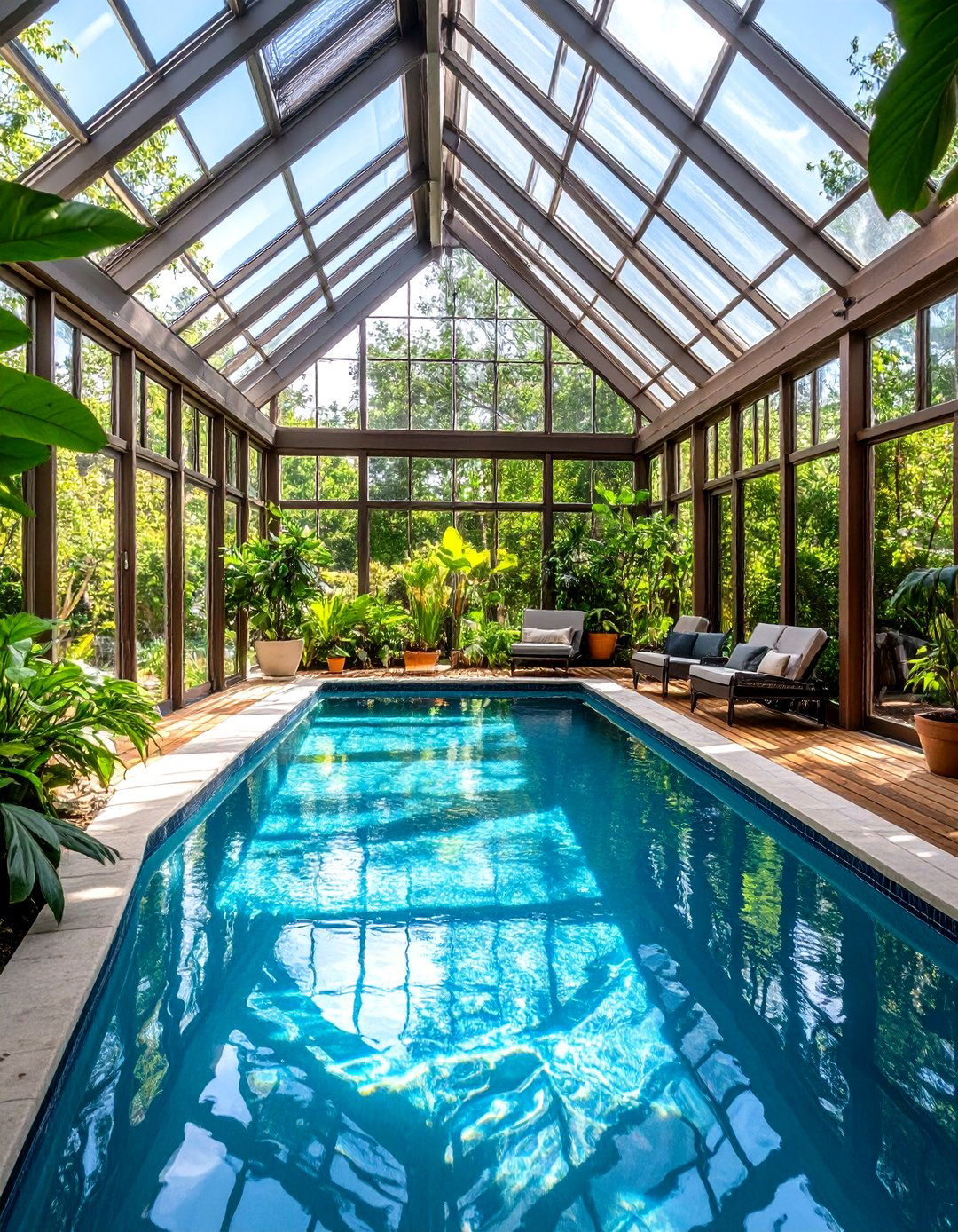 Sunroom Indoor Pool Garden Paradise - 20 Indoor Pool Ideas