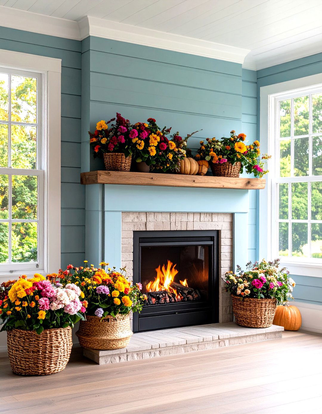 Sunroom Shiplap Fireplace - 20 Shiplap Fireplace Ideas