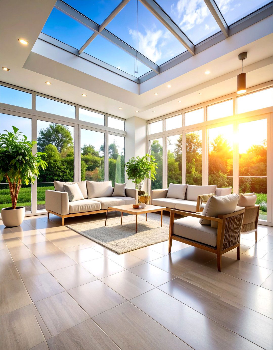 Sunroom Tile Floor with Smart Technology Integration - 20 Sunroom Tile Floor Ideas