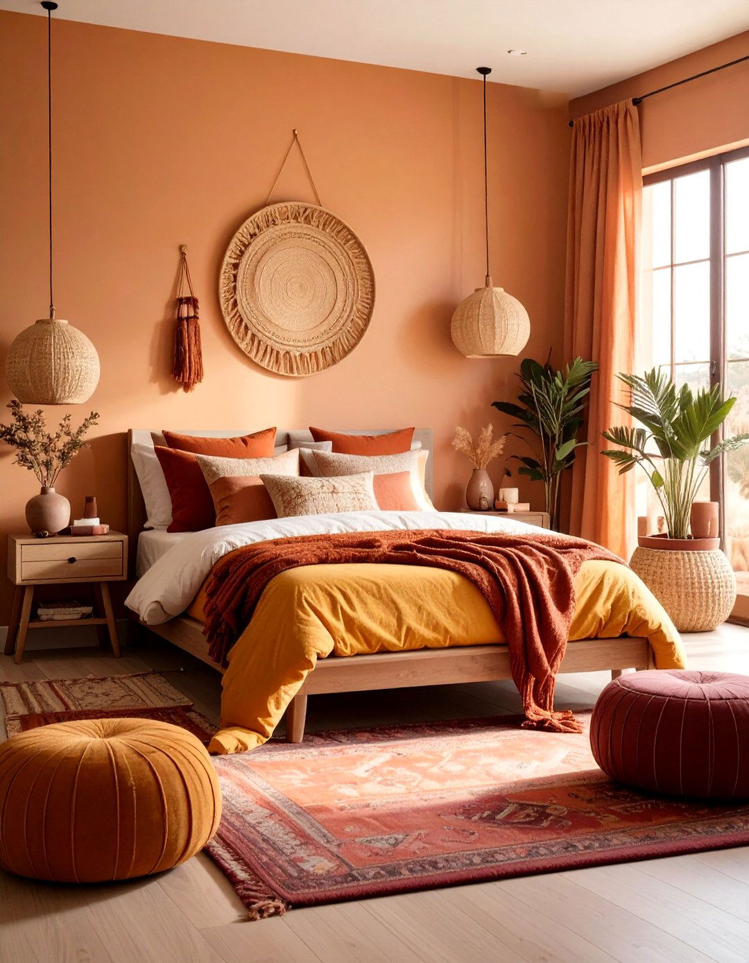 Sunset Inspired Boho Bedroom Color Palette - 20 Colorful Boho Bedroom Ideas