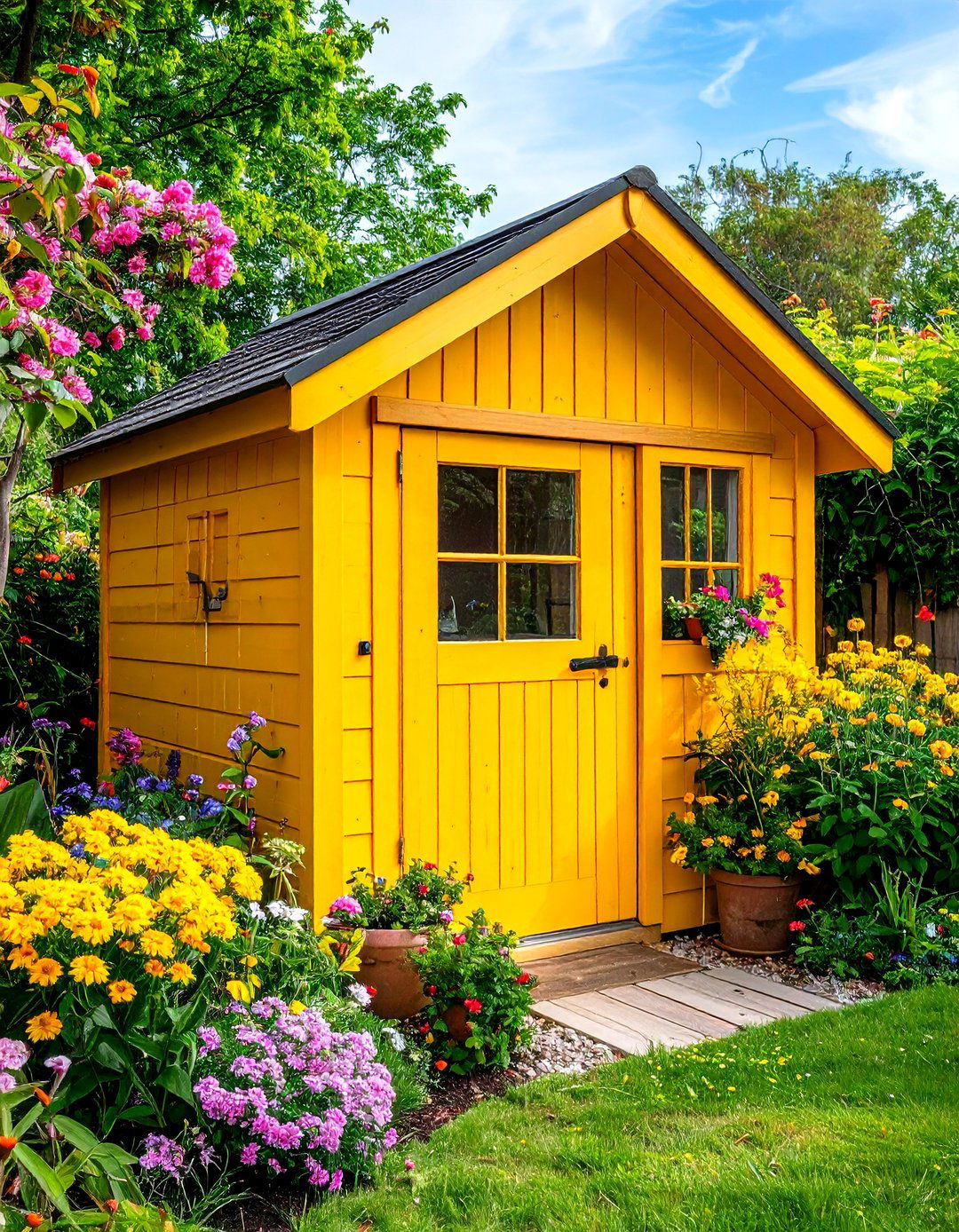 Sunshine Yellow Convivial Yellow - 20 Shed Color Ideas