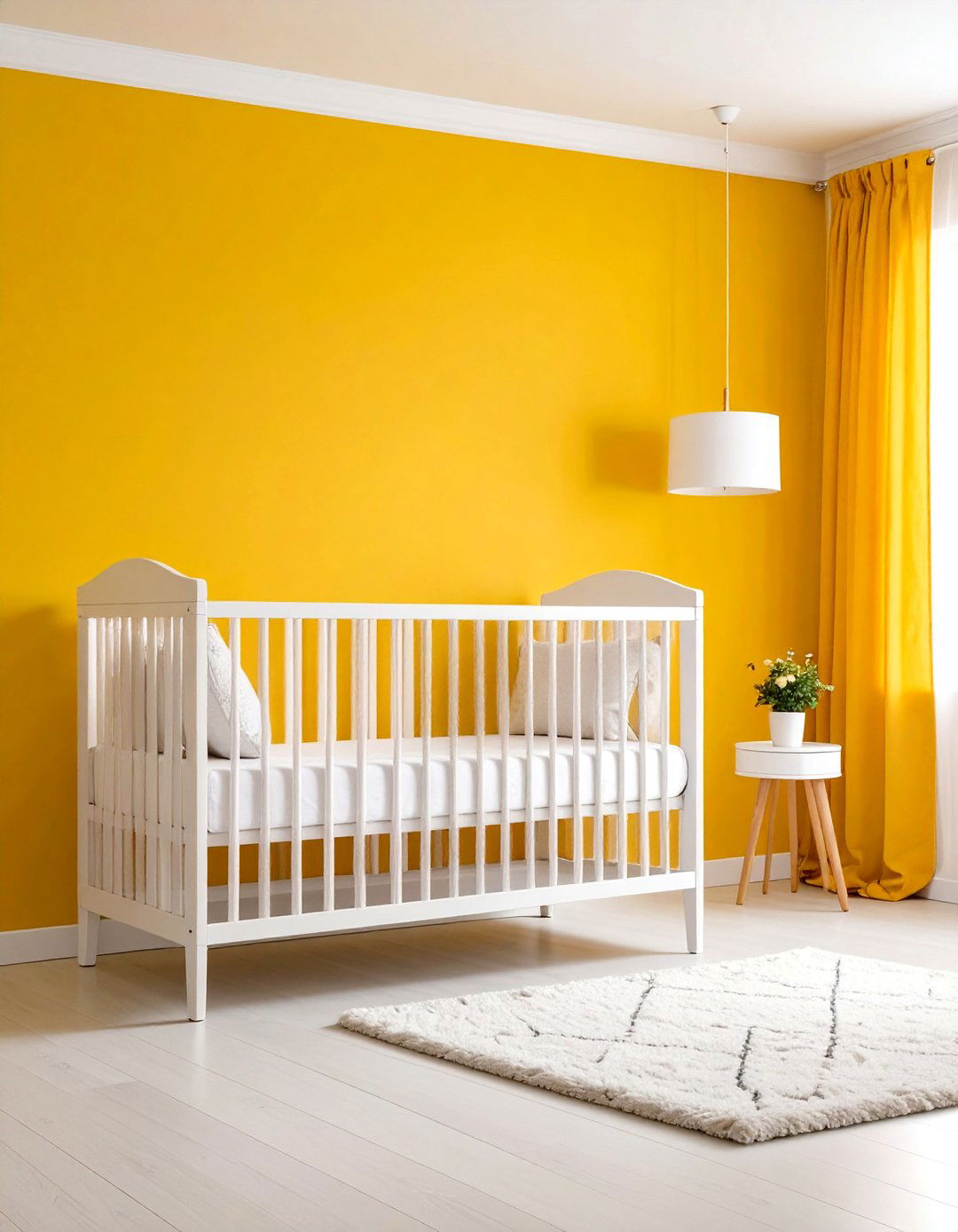 Sunshine Yellow Nursery Accent Wall - 20 Yellow Nursery Ideas