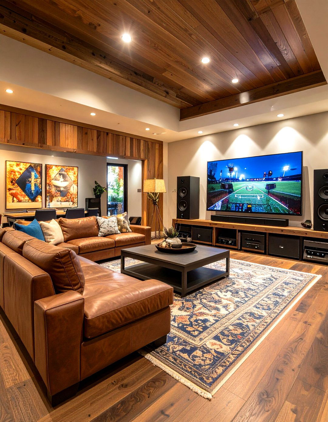 Surround Sound Zone in Cowboys Colors - 20 Dallas Cowboys Man Cave Ideas