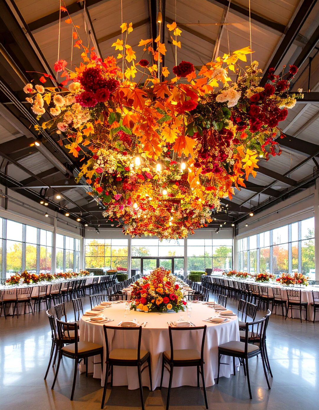 Suspended Floral Fall Wedding Decor - 20 Fall Wedding Décor Ideas