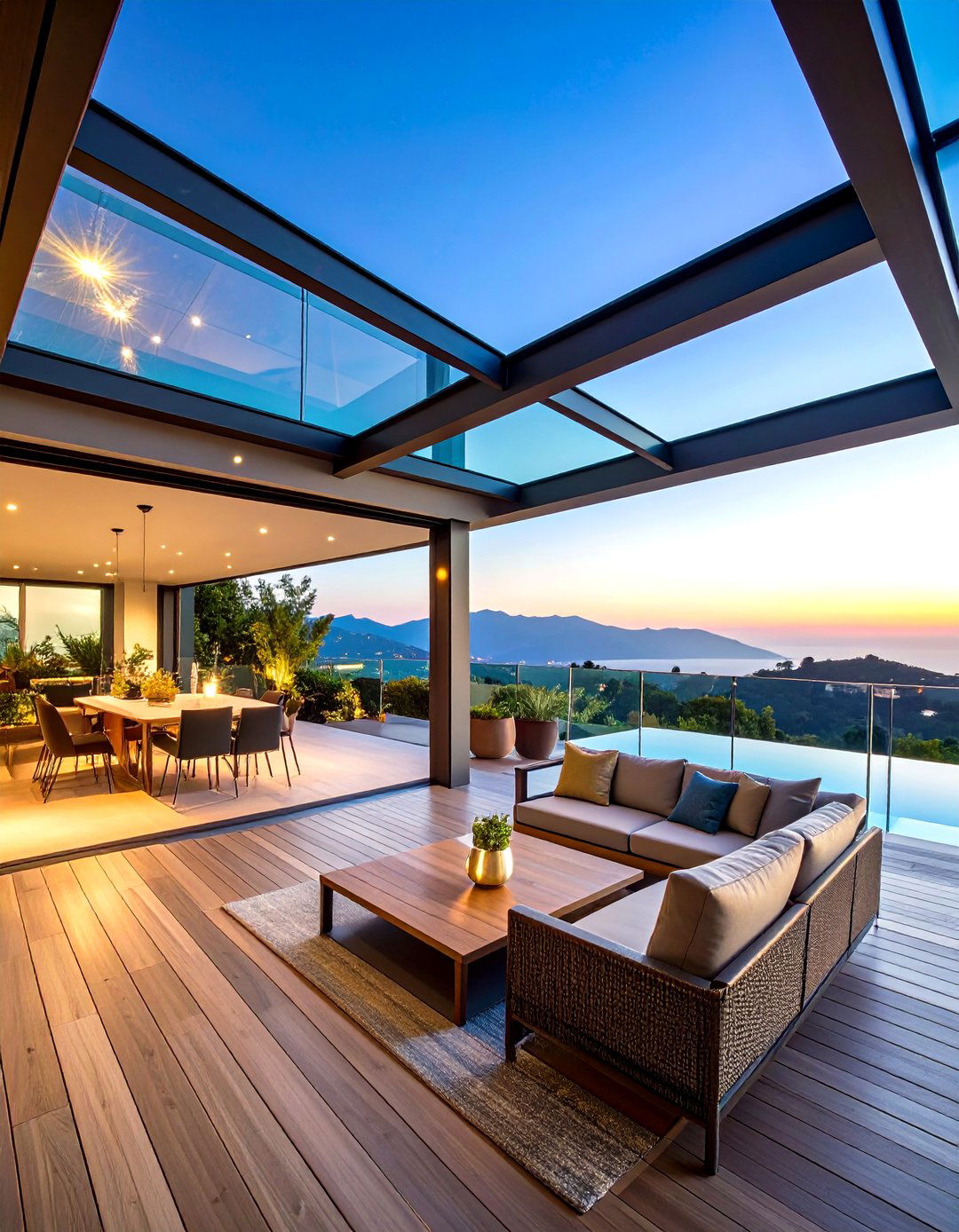 Suspended Glass Panel Patio Ceiling - 20 patio ceiling ideas