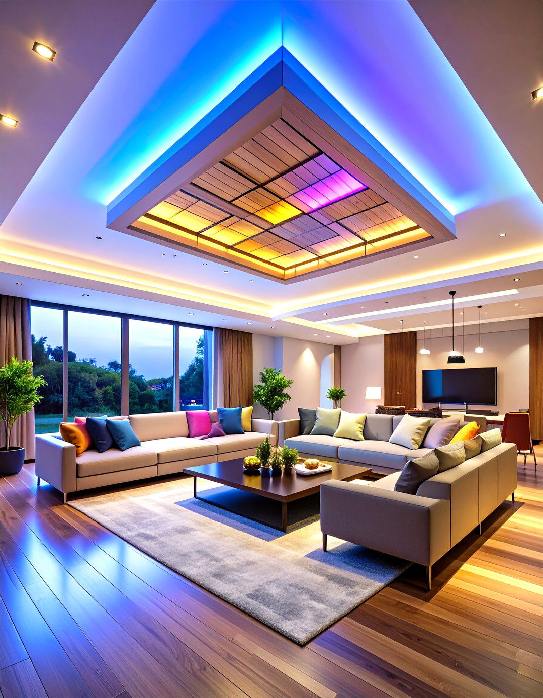 Suspended Pop Ceiling Design with Floating Elements - 20 Pop Ceiling Design Ideas