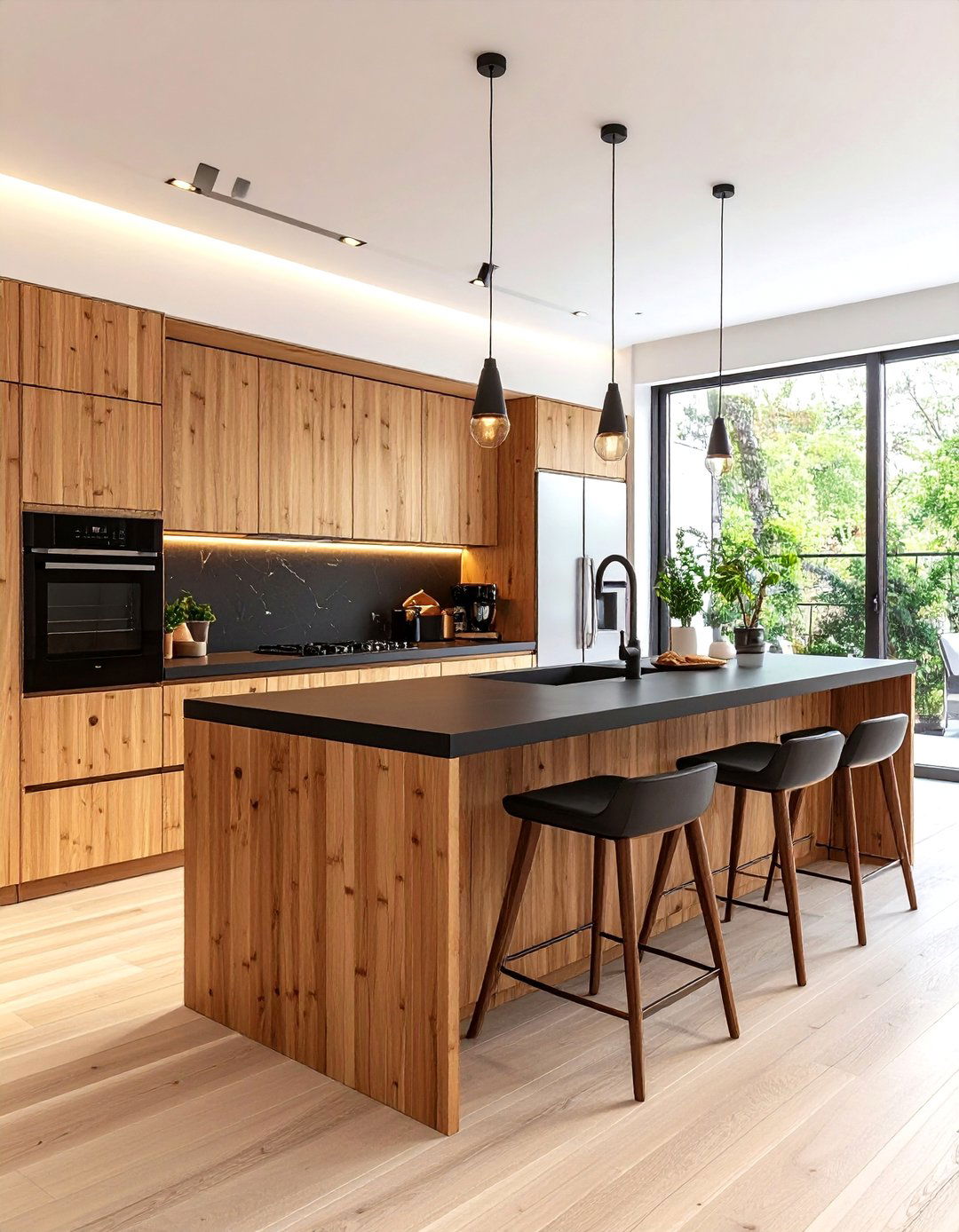 Sustainable Bamboo Brown Kitchen Cabinets With Black Countertops - 20 Brown Kitchen Cabinets With Black Countertops