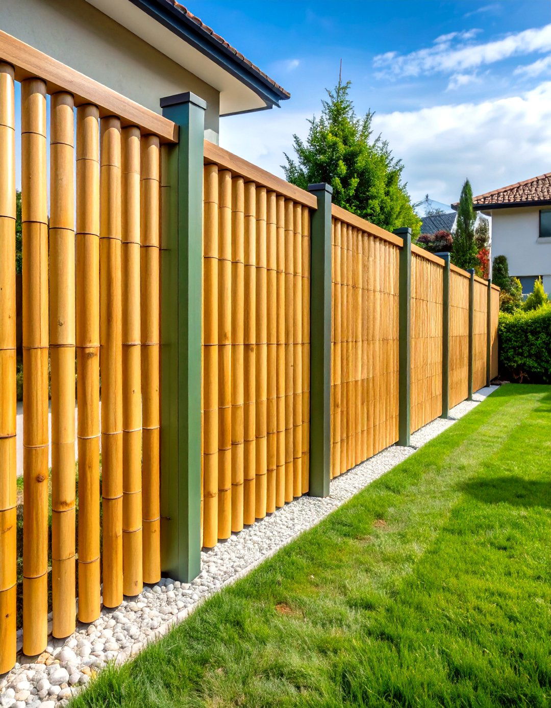 Sustainable Bamboo Privacy Backyard Fence - 20 Backyard Fence Ideas