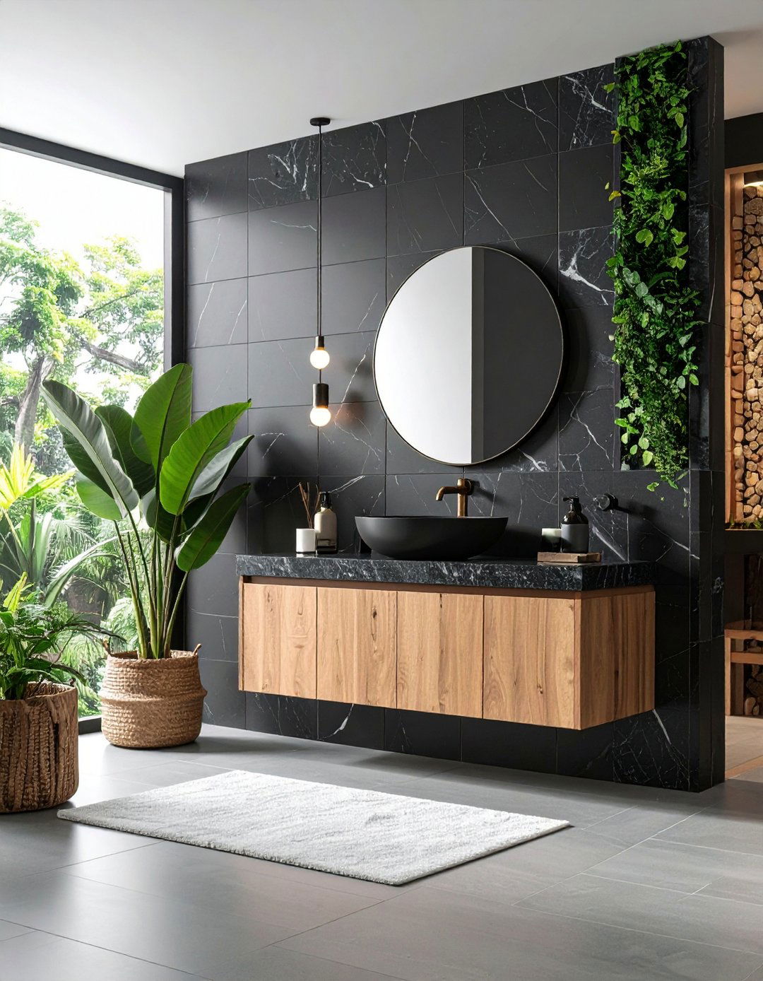 Sustainable Choices Recycled and Reclaimed - 20 Black Marble Bathrooms
