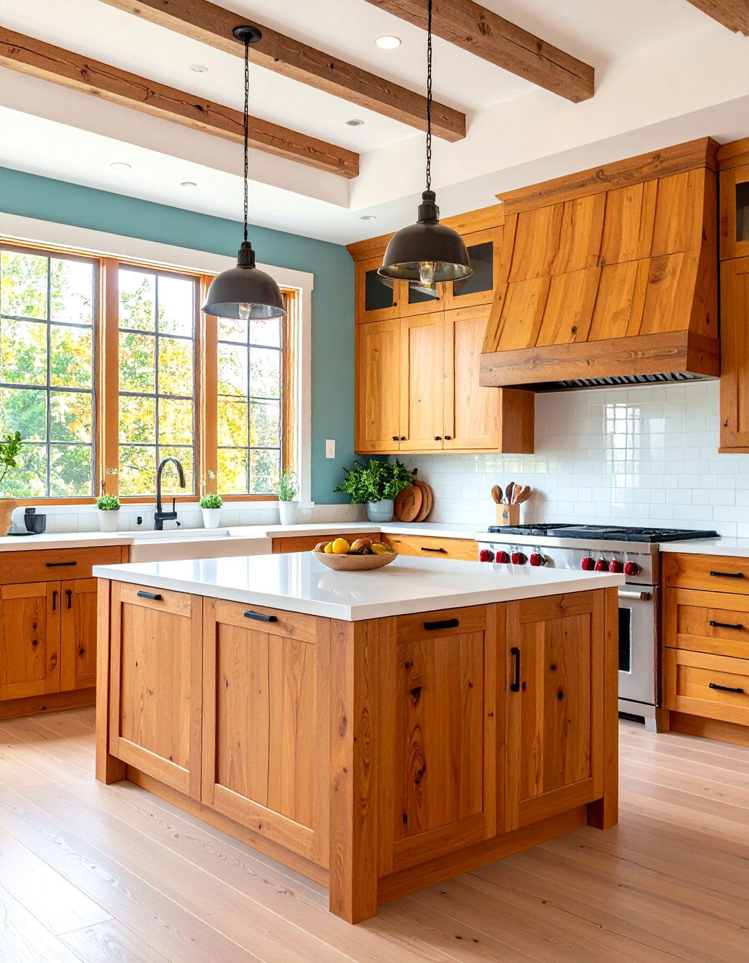 Sustainable Reclaimed Brown Wood Kitchen - 20 Brown Kitchen Ideas