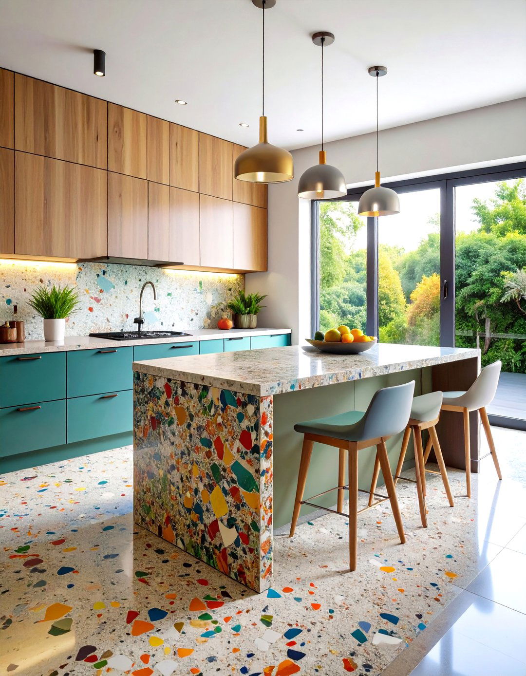 Sustainable Terrazzo Kitchen Countertops - 20 Kitchen Countertop Ideas