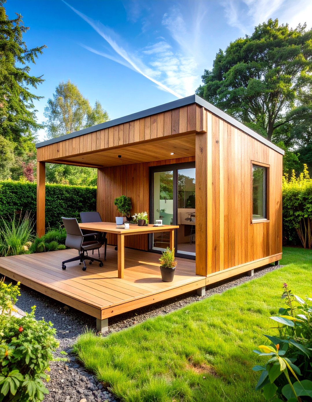 Sustainable Timber Garden Office Built from Certified Wood - 20 Garden Office Ideas