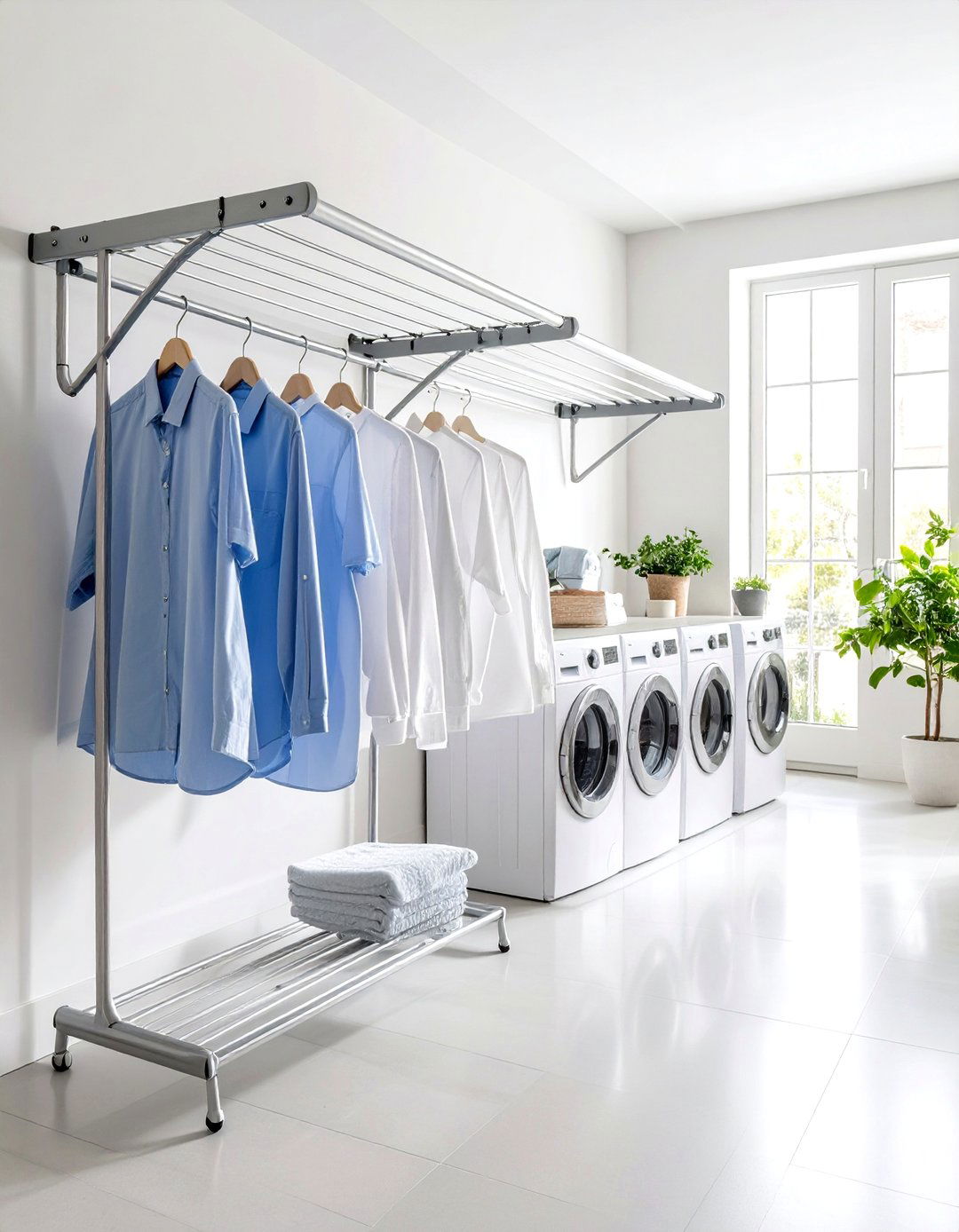 Swing Arm Laundry Room Drying Rack Wall Mount - 20 Laundry Room Drying Rack Ideas