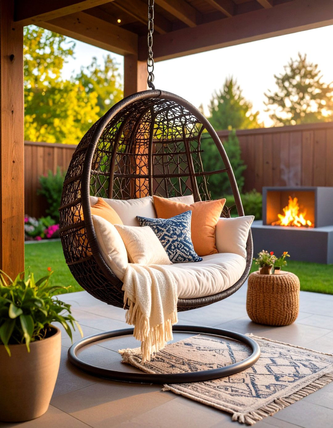 Swing Chair Fire Pit Seating - 20 Fire Pit Seating Ideas
