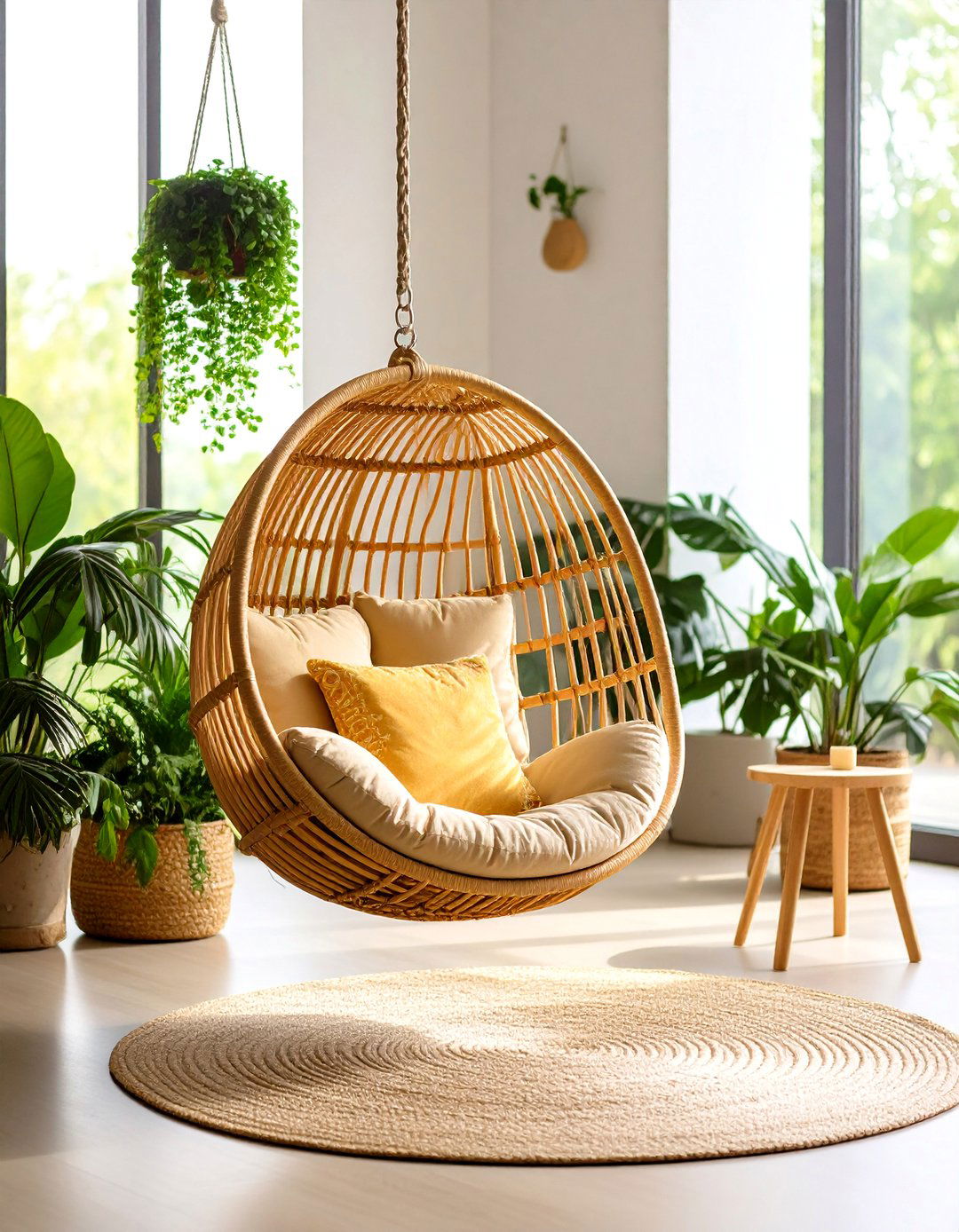 Swing Chair Relaxation Living Room Nook - 20 Living Room Nook Ideas