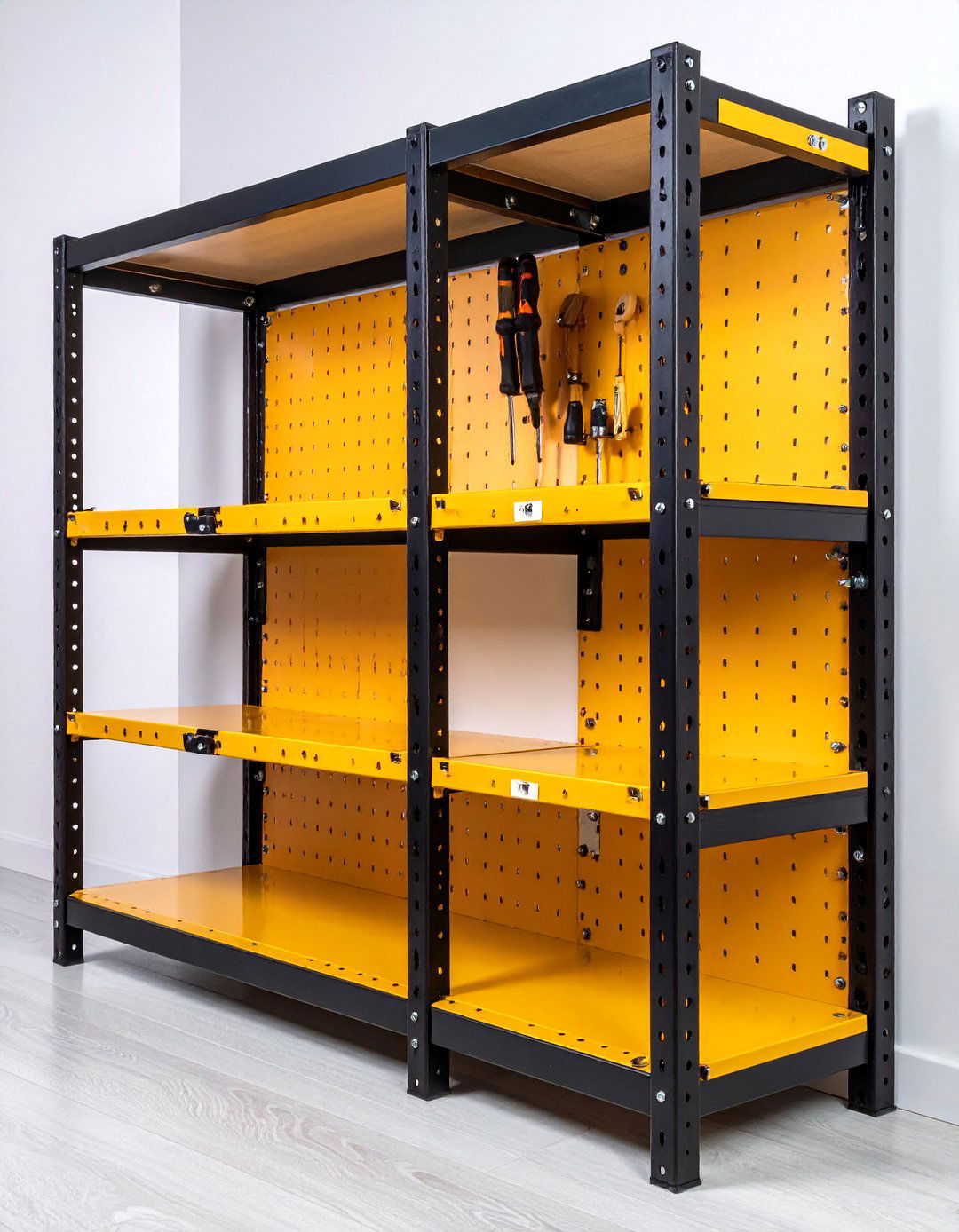 Swing Out Pegboard Wings - 20 Garage Wall Ideas