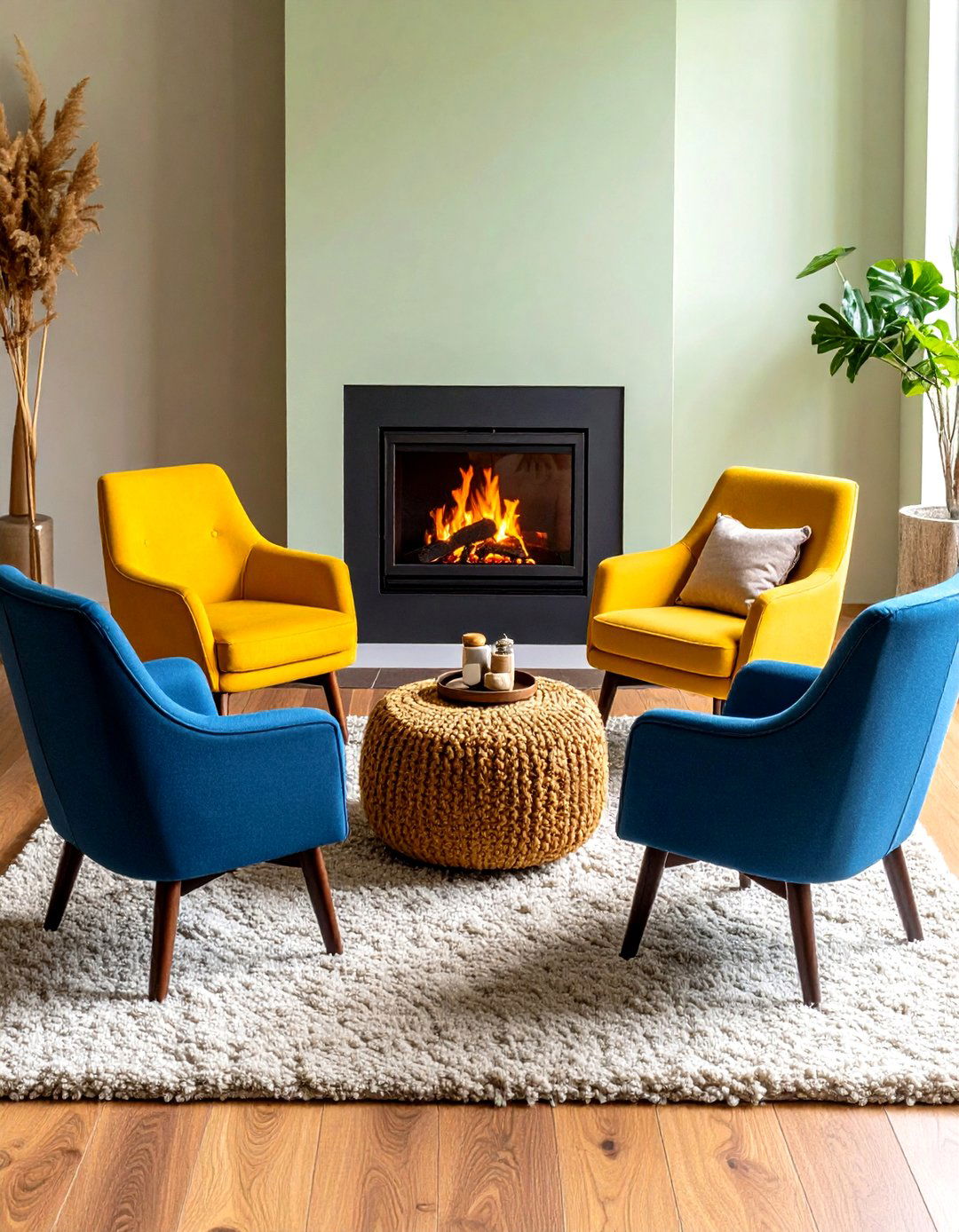 Swivel Chairs Fireplace Seating Circle - 20 Fireplace Seating Ideas