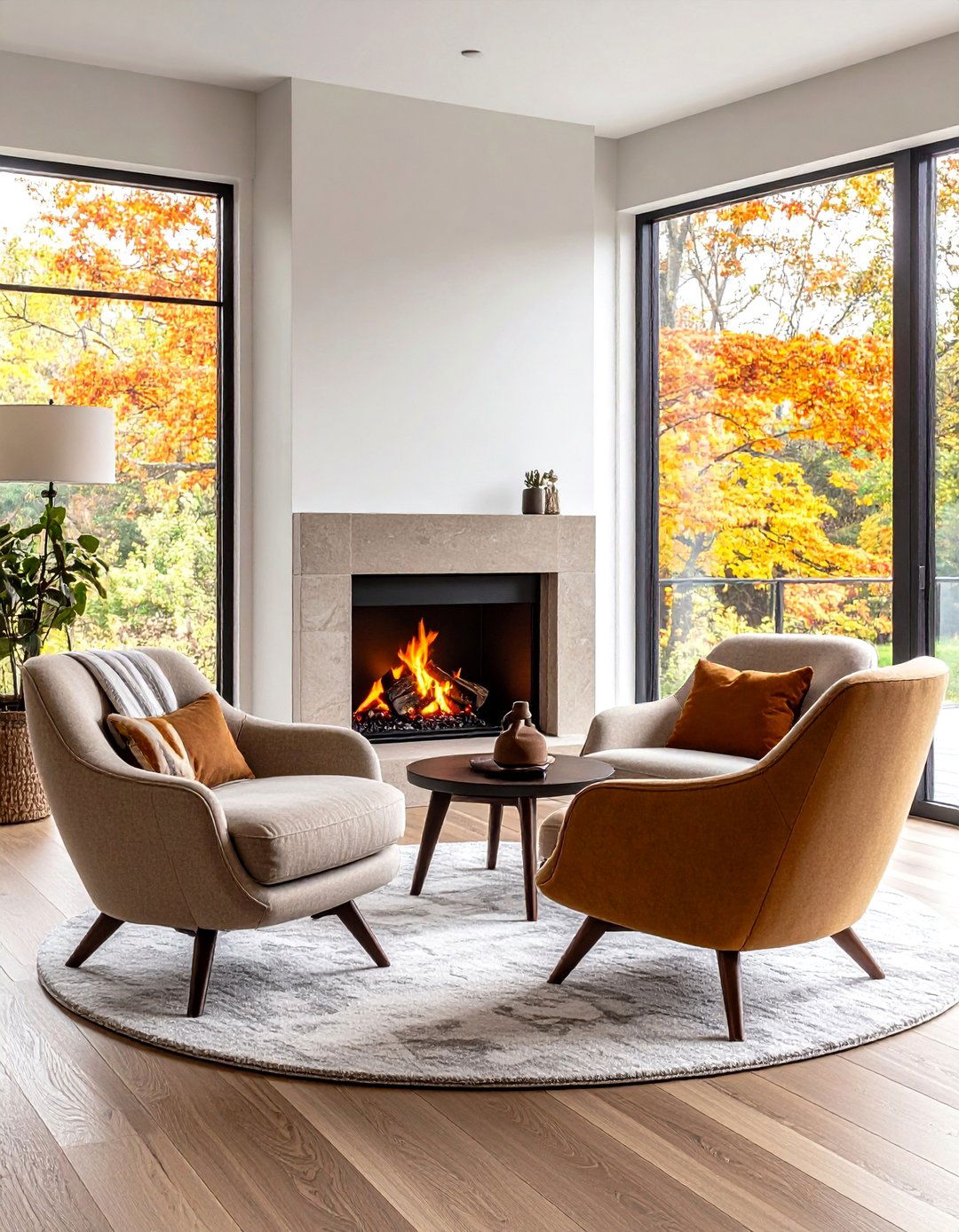 Swivel Chairs in Front of Fireplace for Flexibility - 20 Chairs in Front of Fireplace Ideas